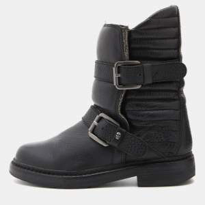 Zadig and Voltaire Black Leather Biker Ankle Length Boots Size 37