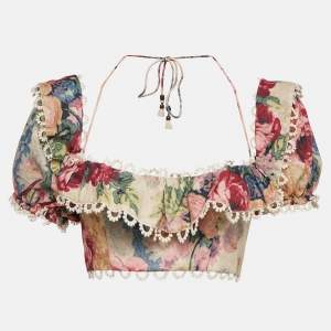 Zimmermann Multicolor Printed Melody Off-The-Shoulder Top S