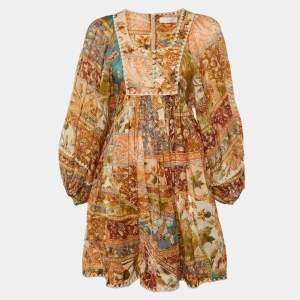 Zimmermann Multicolor Chintz Print Ramie Billow Mini Dress S