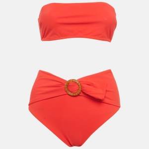 Pre Owned Zimmermann Red Jersey Bikini Set M