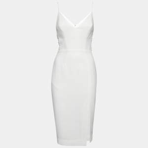 Pre Owned Zimmermann White Crepe Harness Midi Dress S