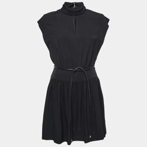 Zimmermann Black Roll Collar Belted Mini Dress M