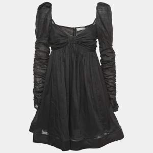 Zimmermann Black Cotton Twist Front Mini Dress L