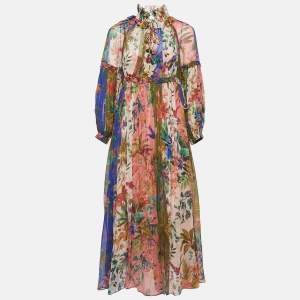 Pre Owned Zimmermann Multicolor Tropicana Print Silk Maxi Dress M