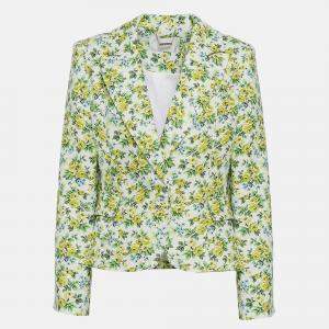 Zimmermann White Floral Print Linen Fitted Blazer XS (SIZE 0)