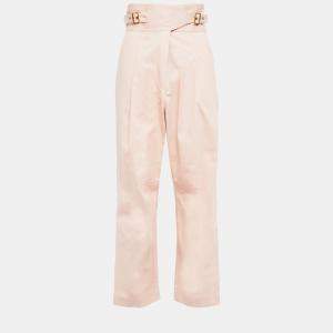 Zimmermann Pink Gabardine Buckle Pants Size M (2) 