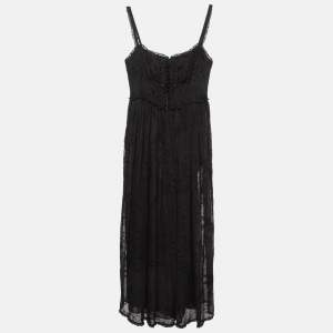 Zimmermann Black Broderie Anglaise Silk Lace-up Jumpsuit M