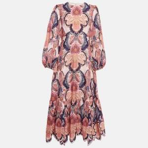Zimmermann Pink Printed Linen Maxi Dress M