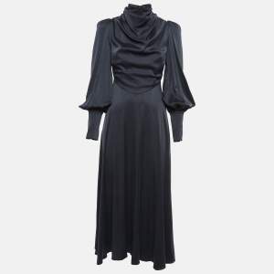 Zimmermann Black Satin Cowl Neck Maxi Dress S