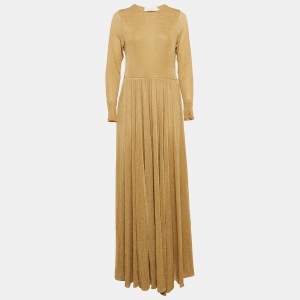 Zimmermann Gold Lurex Knit Maxi Dress XL
