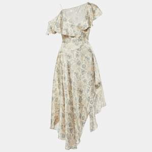 Zimmermann Beige Floral Print Wrap-Around Dress S