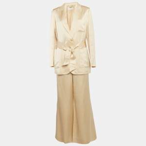 Zimmermann Beige Crepe Belted Blazer and Pants Set L