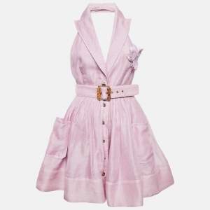 Zimmermann Lavender Linen Blend High Tide Tuxedo Dress M