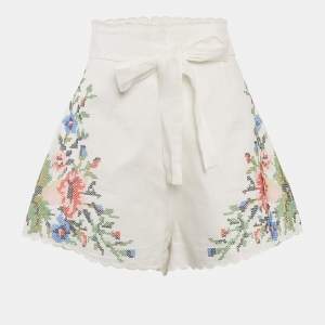 Zimmermann White Cross-Stitch Embroidery Linen Short M
