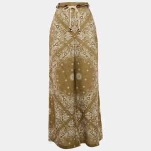 Zimmermann Green Printed Linen Palazzo Pants M