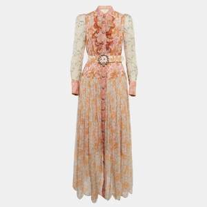Pre Owned Zimmermann Multicolor Floral Print Button Front Maxi Dress XS