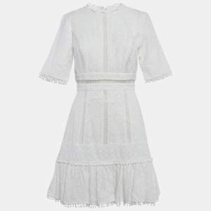 Zimmermann White Caravan Embroidered Cotton Mini Dress M