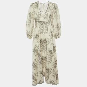 Zimmermann White Printed Linen Maxi Dress M