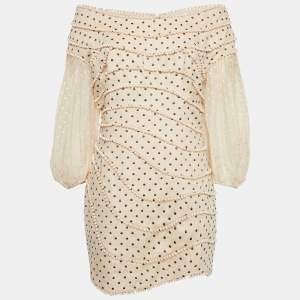 Zimmermann Peach Pink Linen Painted Heart Contour Mini Dress L