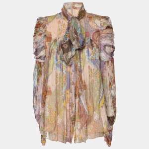 Zimmerman Multicolor Printed Silk Top S