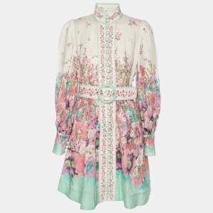 Zimmermann Multicolor Lenin Print Jude Buttoned Mini Dress XS
