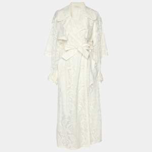 Zimmermann White Lace Wonderland Trench Coat XS