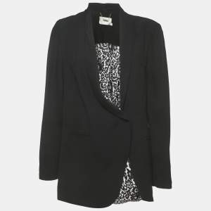 Zimmermann Black Crepe and Lace Asymmetric Blazer M