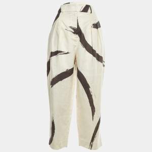 Zimmermann Beige/Black Printed Linen Trousers S