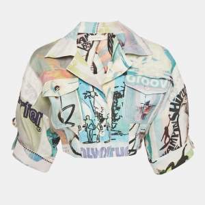 Pre Owned Zimmermann Multicolor Printed Linen Glassy Safari Crop Top S