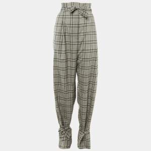 Pre Owned Zimmerman Black /Grey Checkered Print Wool Trousers L