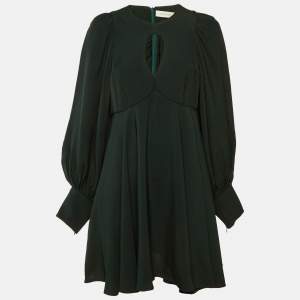 مملوكة مسبقًا Zimmermann Dark Green Crepe Keyhole Detail Mini Dress L