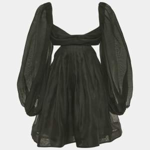 مملوكة مسبقًا فستان زيمرمان قصير أسود بتفاصيل دانتيل إنجليزي وقصّات وربطات مقاس صغير (سمول)