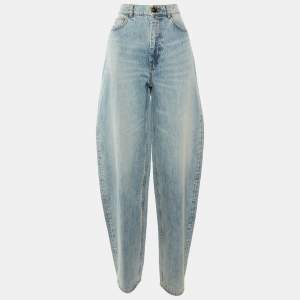 Pre Owned Zimmermann Blue Stone Washed Distressed Denim Jeans M Waist 28"