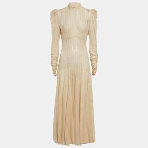 مملوكة مسبقًا Zimmermann Beige Chiffon and Lace Flared Gown L