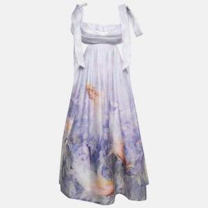 Pre Owned Zimmermann Lavender Linen Silk Candescent Gown S