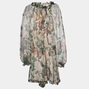 Zimmermann Multicolor Floral Printed Silk Playsuit M