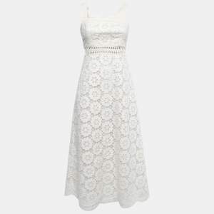 Zimmermann White Floral Cotton & Linen Sleeveless Midi Dress M
