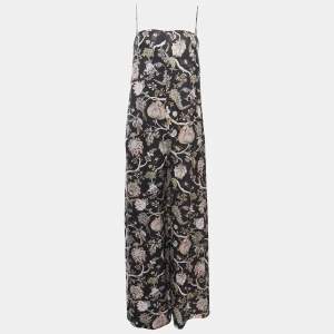 Zimmermann Black Floral Print Crepe Strappy Corset Jumpsuit S