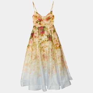 Zimmermann Multicolor Printed Linen & Cotton Luminosity Midi Dress S