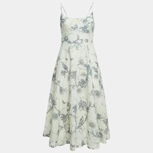 Zimmermann White Floral Print Linen Picnic Midi Dress M