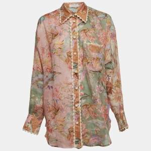 Zimmermann Multicolor Floral Printed Ramie Cira Shirt M