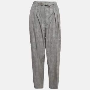 Zimmermann Grey Patterned Wool Belted Trousers XL