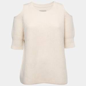 Zoe Jordan Cream Cashmere & Wool Knit Cold Shoulder Sweater S/M