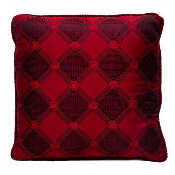Pre Owned Versace Medusa Red & Black Cotton Cushion