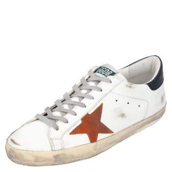 Pre Owned Golden Goose White / Black / Red Leather Superstar Sneakers Size EU 43