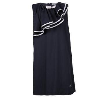 مملوكة مسبقًا Armani Junior Navy Blue Ruffle Detail Sleeveless Dress 8Yrs