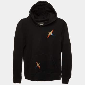 Pre Owned هودي قطن مطرز طائر أسود أكسل أريجاتو أطفال مقاس 8-10 سنوات