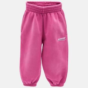 Pre Owned Balenciaga Fuchsia Pink Cotton Knit Political Campaign  Joggers 2 Yrs