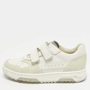 Pre Owned حذاء رياضي برونيللو كوتشينيلي جلد ونايلون أبيض بعنق منخفض مقاس 39