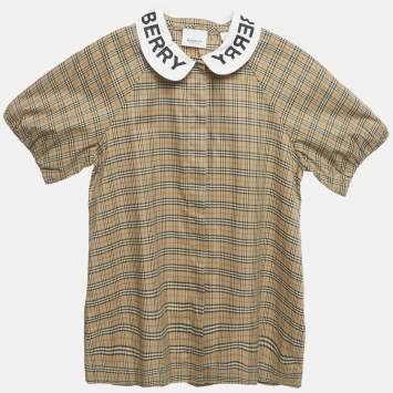 Pre Owned Burberry Children Beige Vintage Check Print Cotton Lila Shirt 14 Yrs 